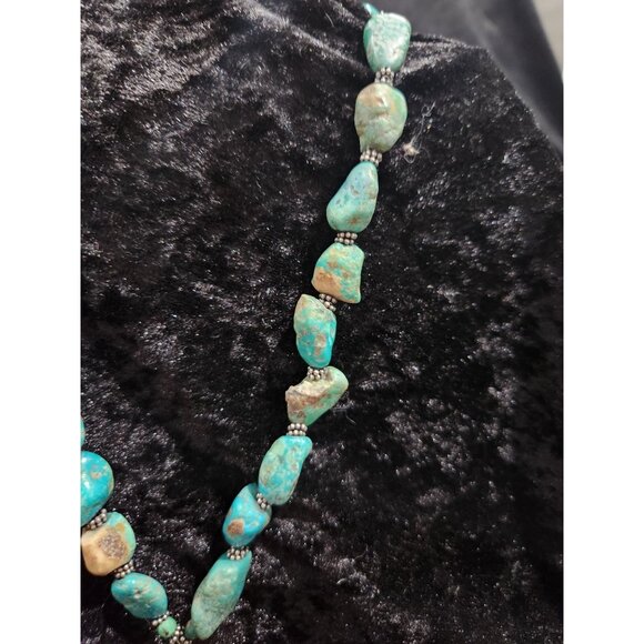 EUC Natural Turquoise Nugget Necklace with Agate Slice Pendant – Southwestern Bo - Picture 2 of 10